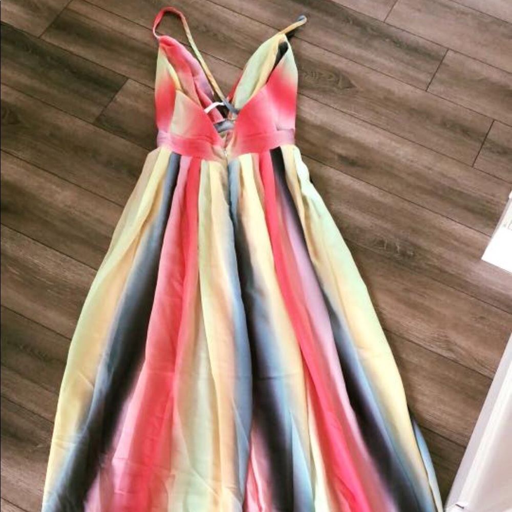 Deep v summer dress.